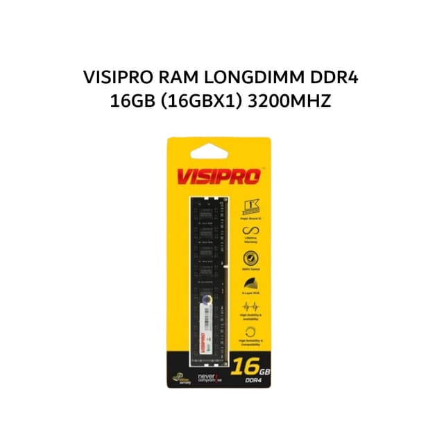 VISIPRO RAM LONGDIMM DDR4 16GB (16GBX1) 3200MHZ