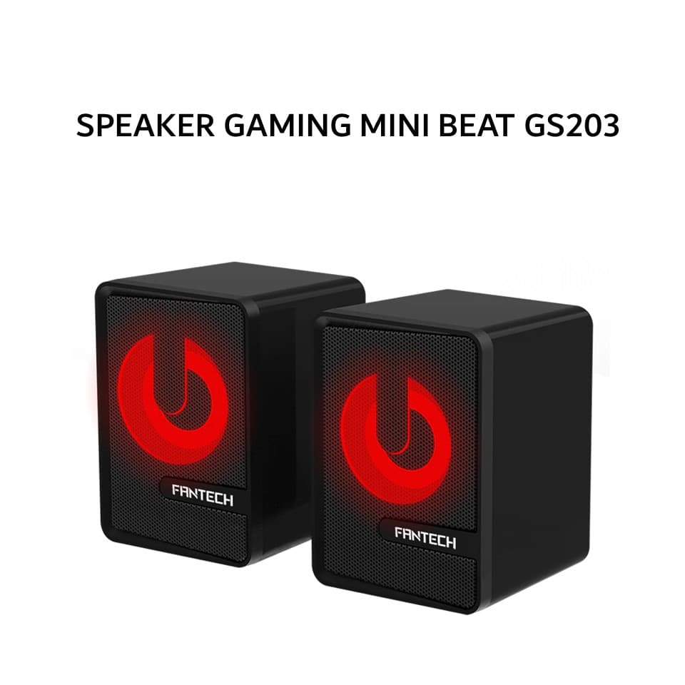 FANTECH SPEAKER GAMING KABEL 2.0 MINI BEAT GS203 USB/3.5MM JACK LED RGB - BLACK