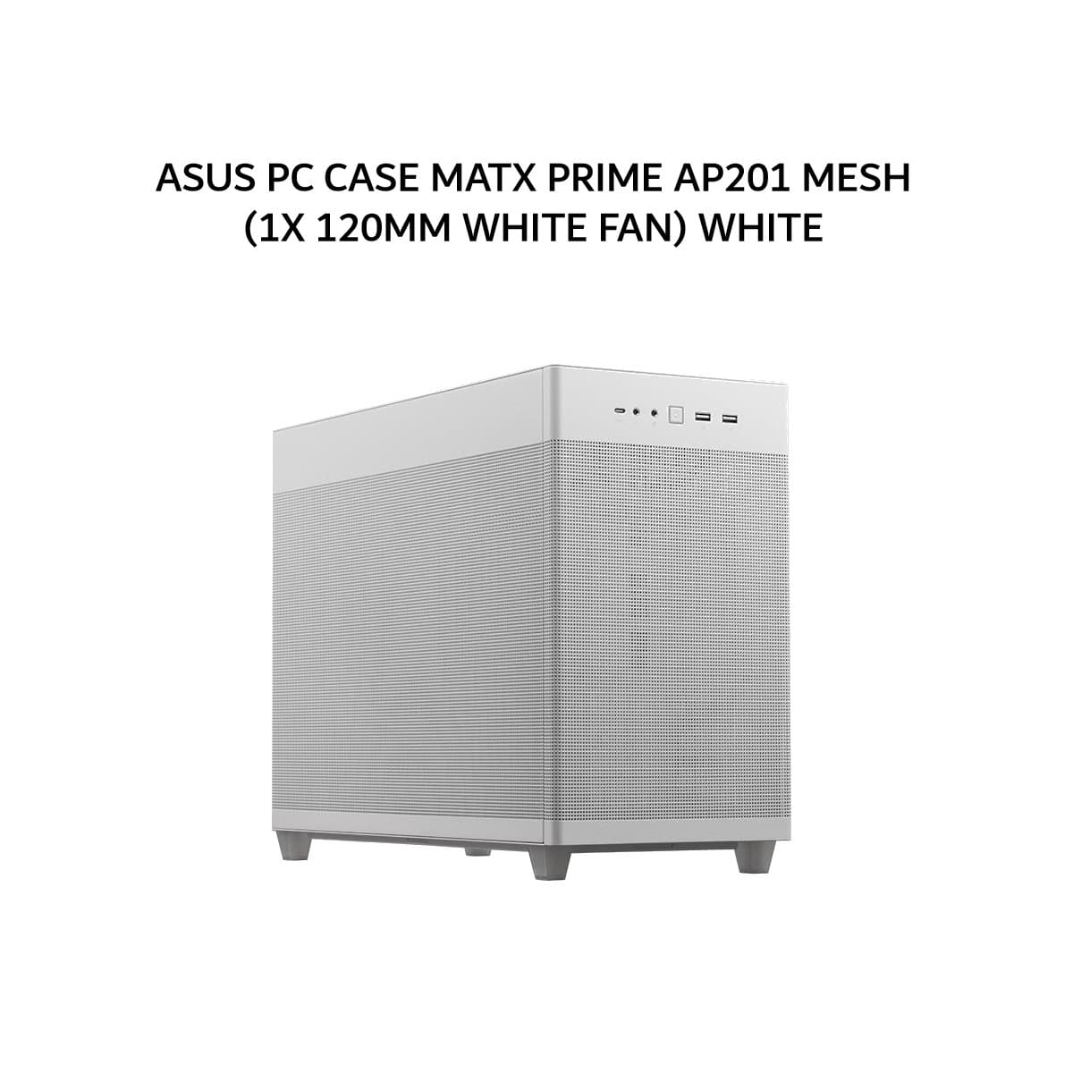 ASUS PC CASE MATX PRIME AP201 MESH (1X 120MM WHITE FAN) WHITE 1Y