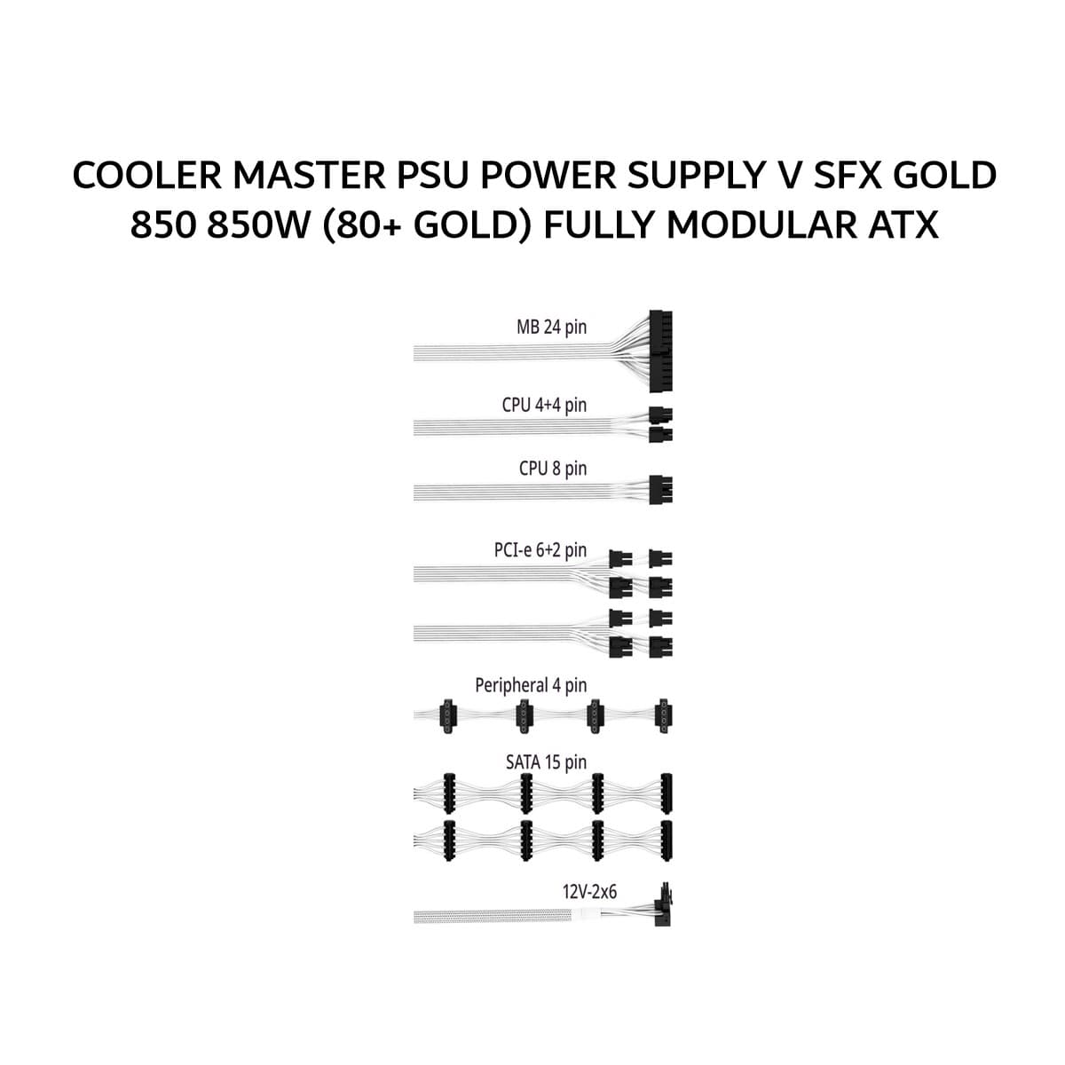 COOLER MASTER PSU POWER SUPPLY V SFX GOLD 850 850W (80+ GOLD) FULLY MODULAR ATX 3.1 12V-2X6 WHITE 10Y