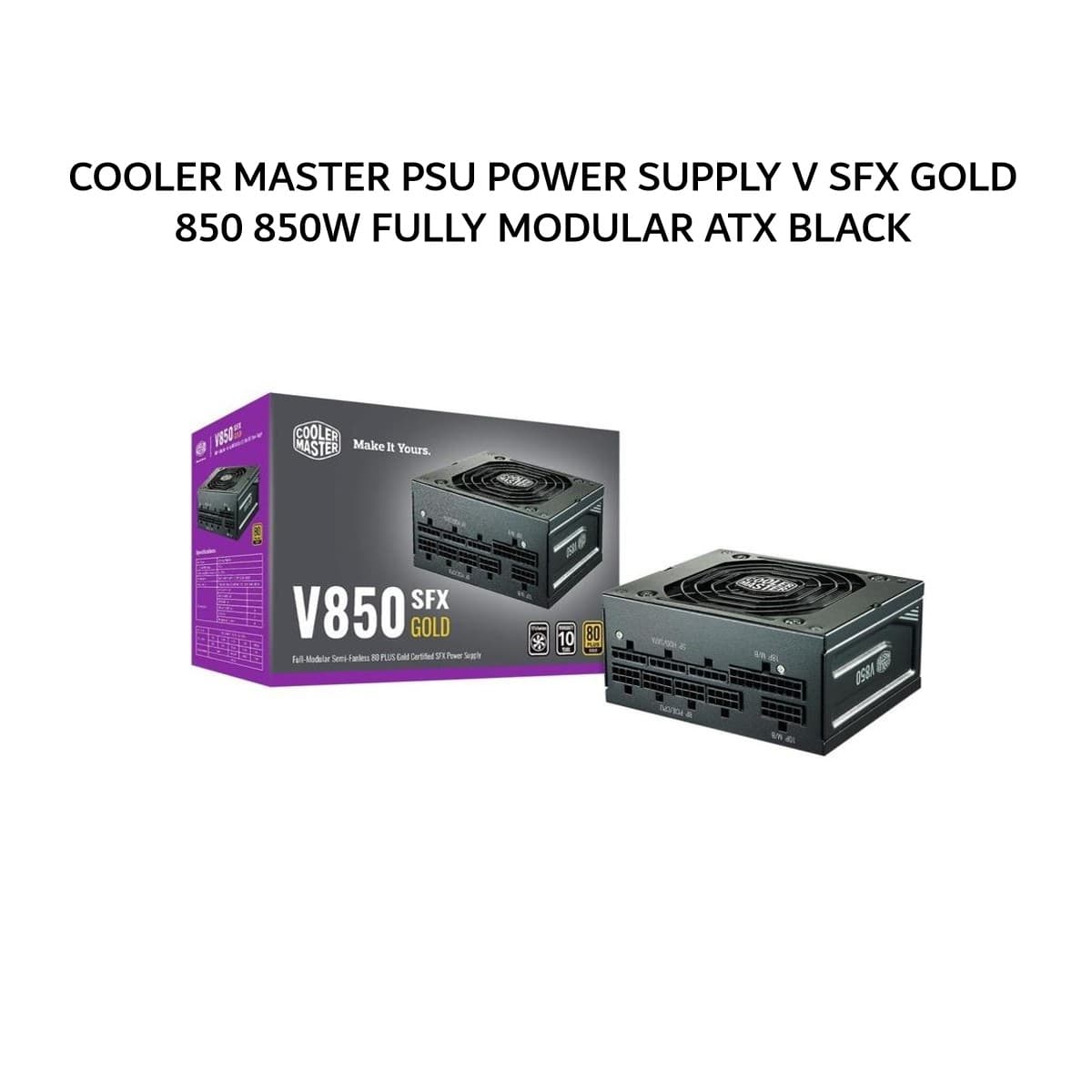 COOLER MASTER PSU POWER SUPPLY V SFX GOLD 850 850W (80+ GOLD) FULLY MODULAR ATX 3.1 12V-2X6 BLACK 10Y
