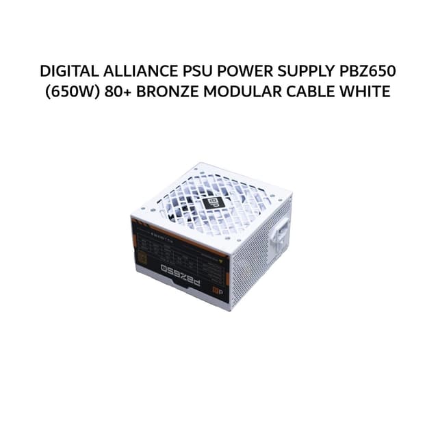 DIGITAL ALLIANCE PSU POWER SUPPLY PBZ650 (650W) 80+ BRONZE MODULAR CABLE WHITE 2Y