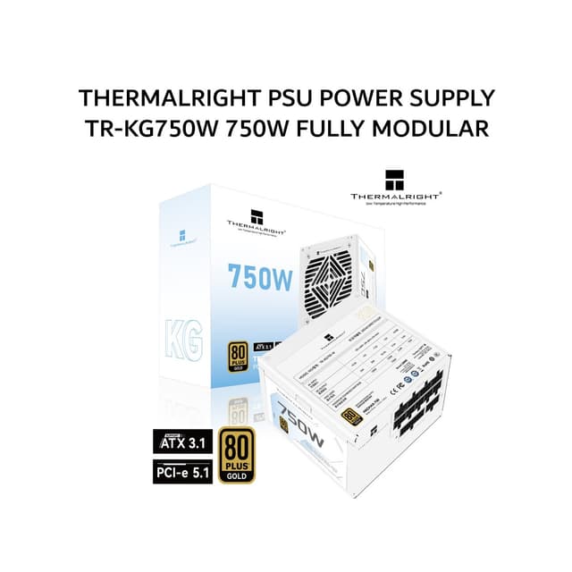 THERMALRIGHT PSU POWER SUPPLY TR-KG750W 750W (80+ GOLD) FULLY MODULAR ATX 3.1 12V-2X6 WHITE 5Y