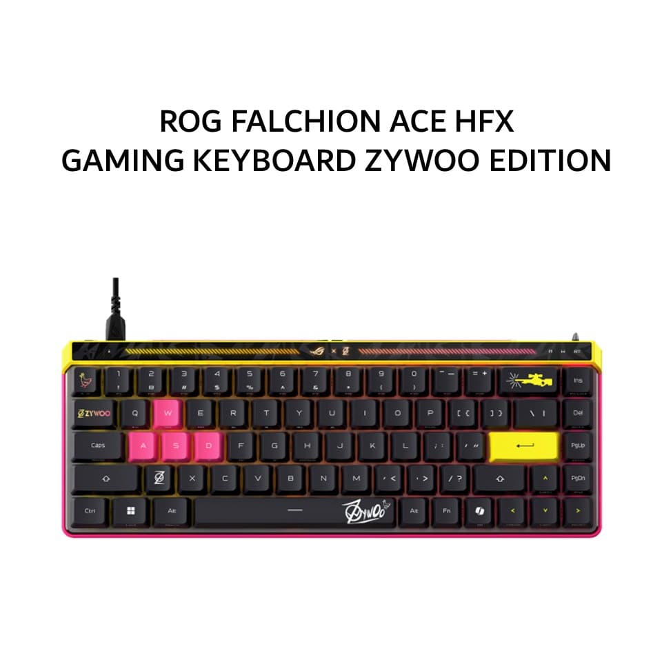 ASUS GAMING KEYBOARD ROG FALCHION ACE HFX (65% + PRE-LUBED HFX MAGNETIC + PBT) ZYWOO EDITION 2Y