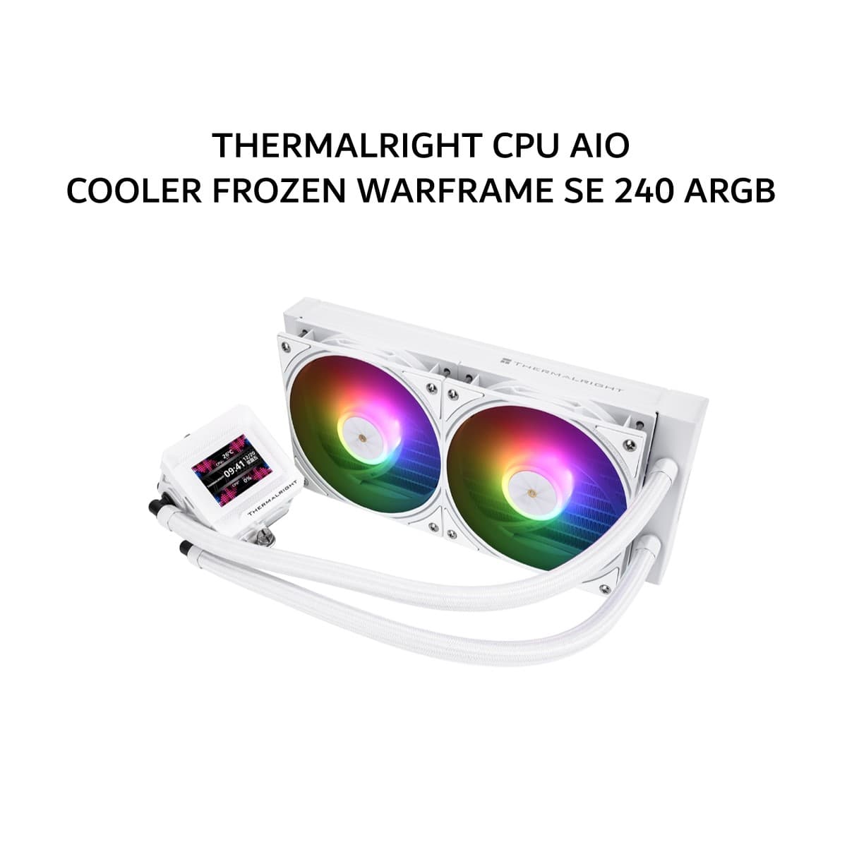 THERMALRIGHT CPU AIO COOLER FROZEN WARFRAME SE 240 ARGB (240MM RADIATOR + 2X 120MM ARGB FANS + 2 INCH LCD DISPLAY) WHITE 5Y