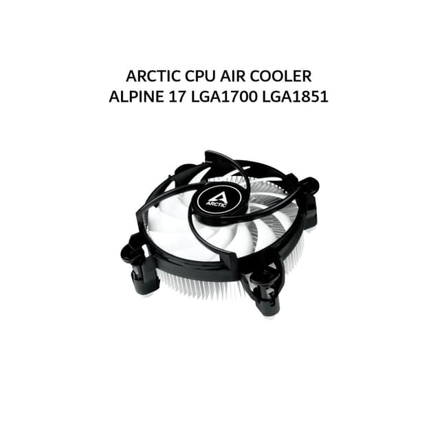 ARCTIC CPU AIR COOLER ALPINE 17 LGA1700 LGA1851 (1X 92MM WHITE FAN) BLACK