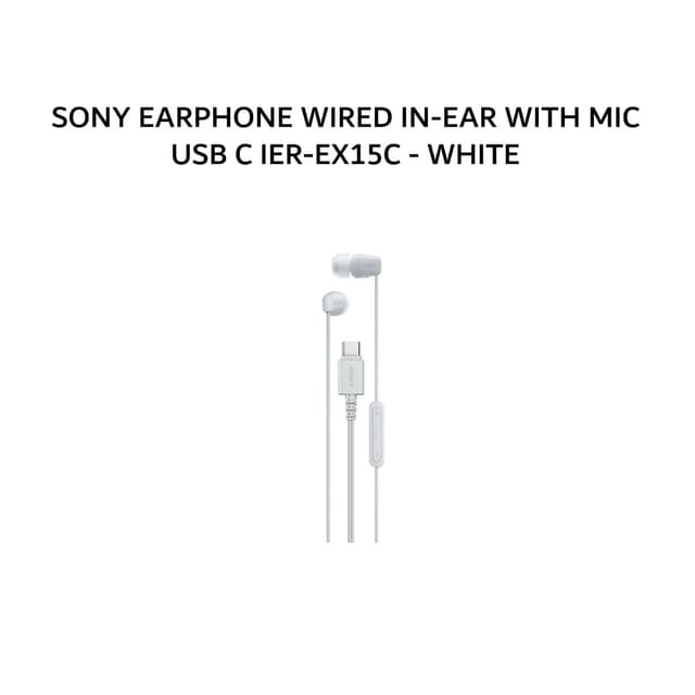 SONY EARPHONE WIRED IN-EAR WITH MIC USB C IER-EX15C - WHITE