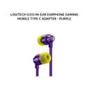 LOGITECH G333 IN-EAR EARPHONE GAMING MOBILE TYPE C ADAPTER - PURPLE - Variant 1