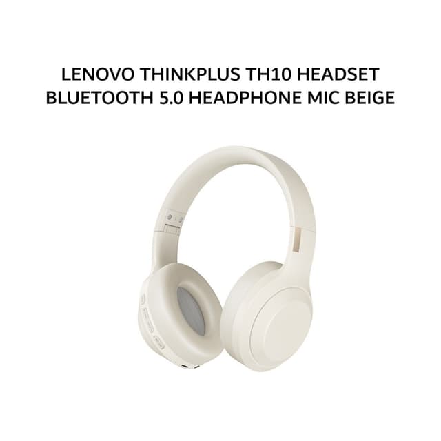 LENOVO THINKPLUS TH10 HEADSET BLUETOOTH 5.0 HEADPHONE MIC BEIGE