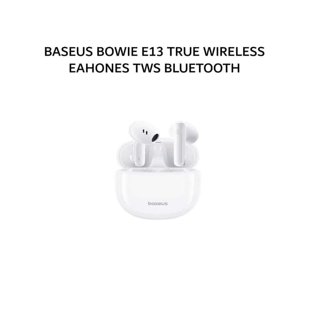 BASEUS BOWIE E13 TRUE WIRELESS EAHONES TWS BLUETOOTH 5.3 - MOON WHITE - PT OASE