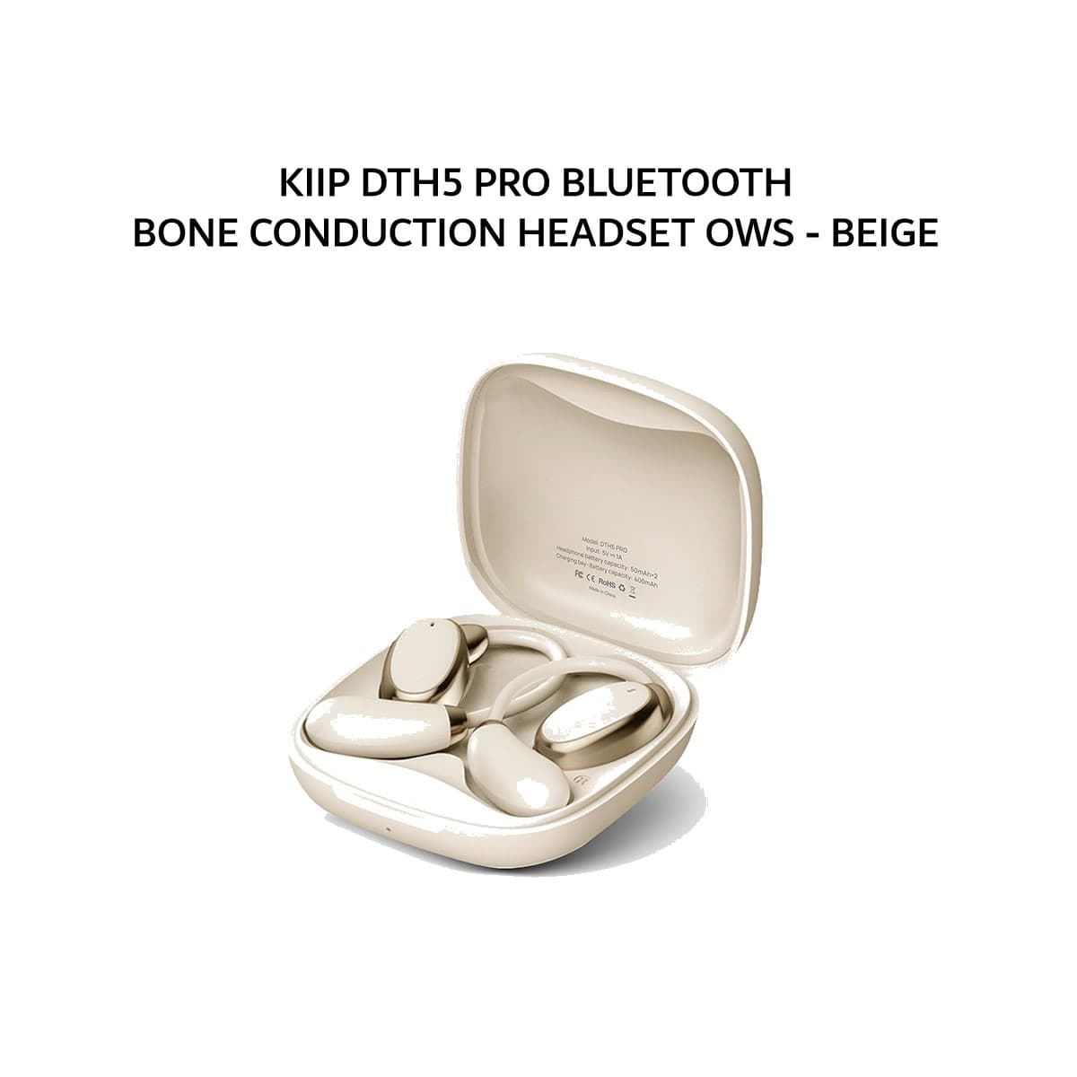 KIIP DTH5 PRO BLUETOOTH BONE CONDUCTION HEADSET OWS - BEIGE