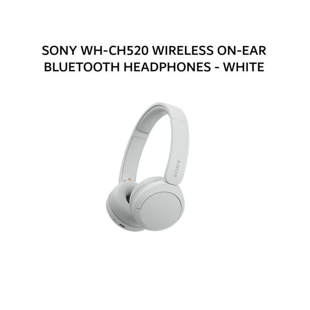 SONY WH-CH520 / WH CH520 WIRELESS ON-EAR BLUETOOTH HEADPHONES - WHITE