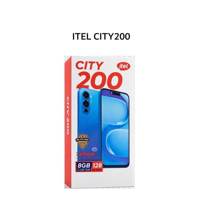 ITEL CITY200 4GB 128GB BASS BLACK (BOX CHA + SCR)