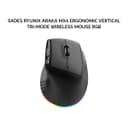 SADES RYUNIX ARAKA MX4 ERGONOMIC VERTICAL TRI-MODE WIRELESS MOUSE RGB - BLACK - Variant 1