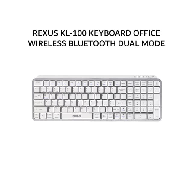 REXUS KL100 / KL-100 KEYBOARD OFFICE WIRELESS BLUETOOTH DUAL MODE - SILVER