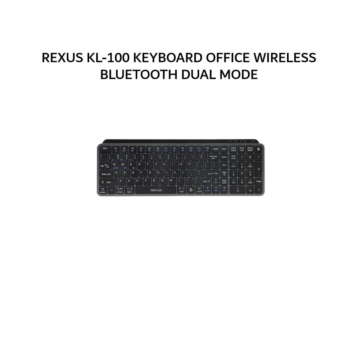 REXUS KL100 / KL-100 KEYBOARD OFFICE WIRELESS BLUETOOTH DUAL MODE - BLACK
