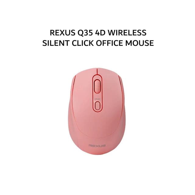 REXUS Q35 4D WIRELESS SILENT CLICK OFFICE MOUSE - PINK