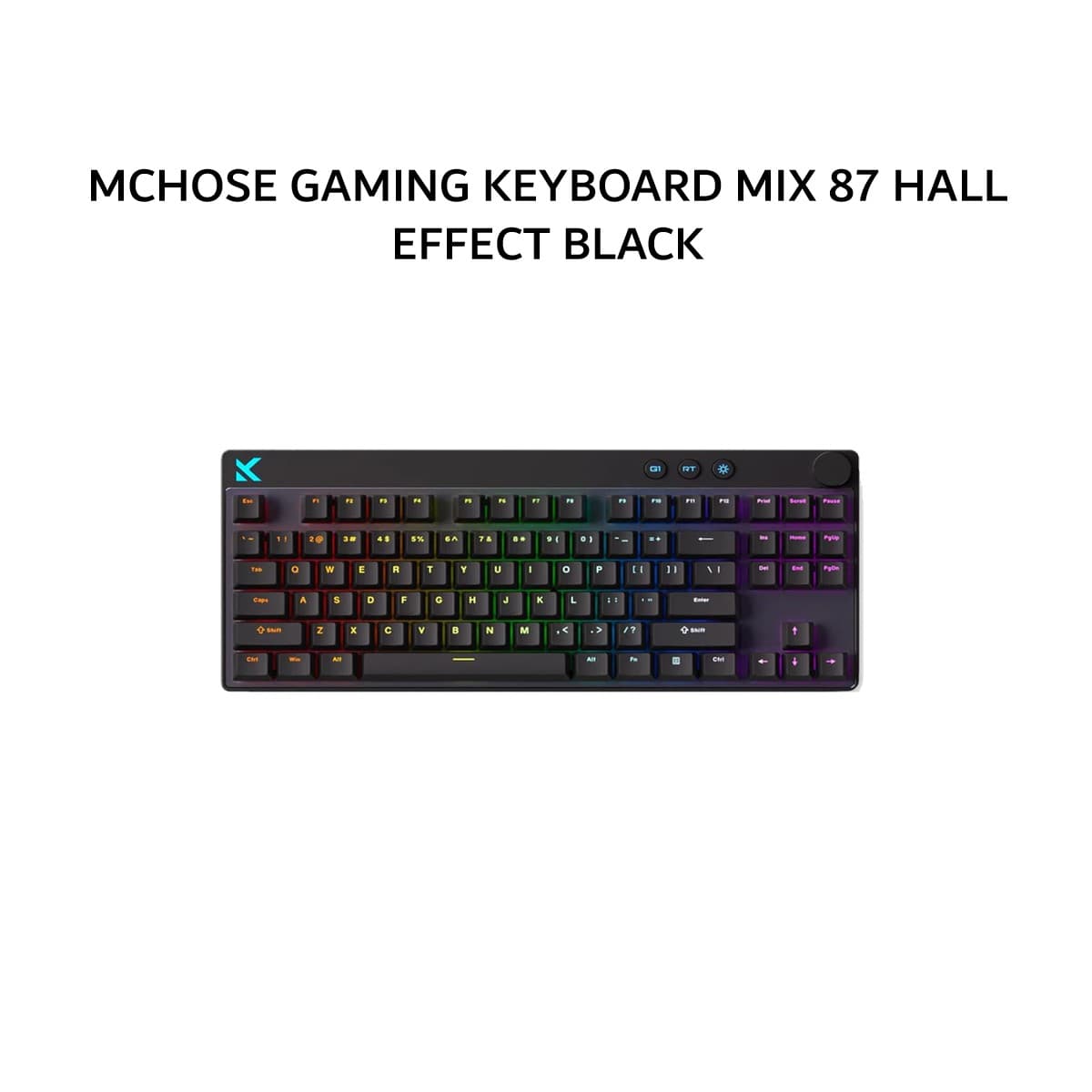 MCHOSE GAMING KEYBOARD MIX 87 HALL EFFECT (85 + APOLLO HE MAGNETIC + PBT) BLACK 1Y