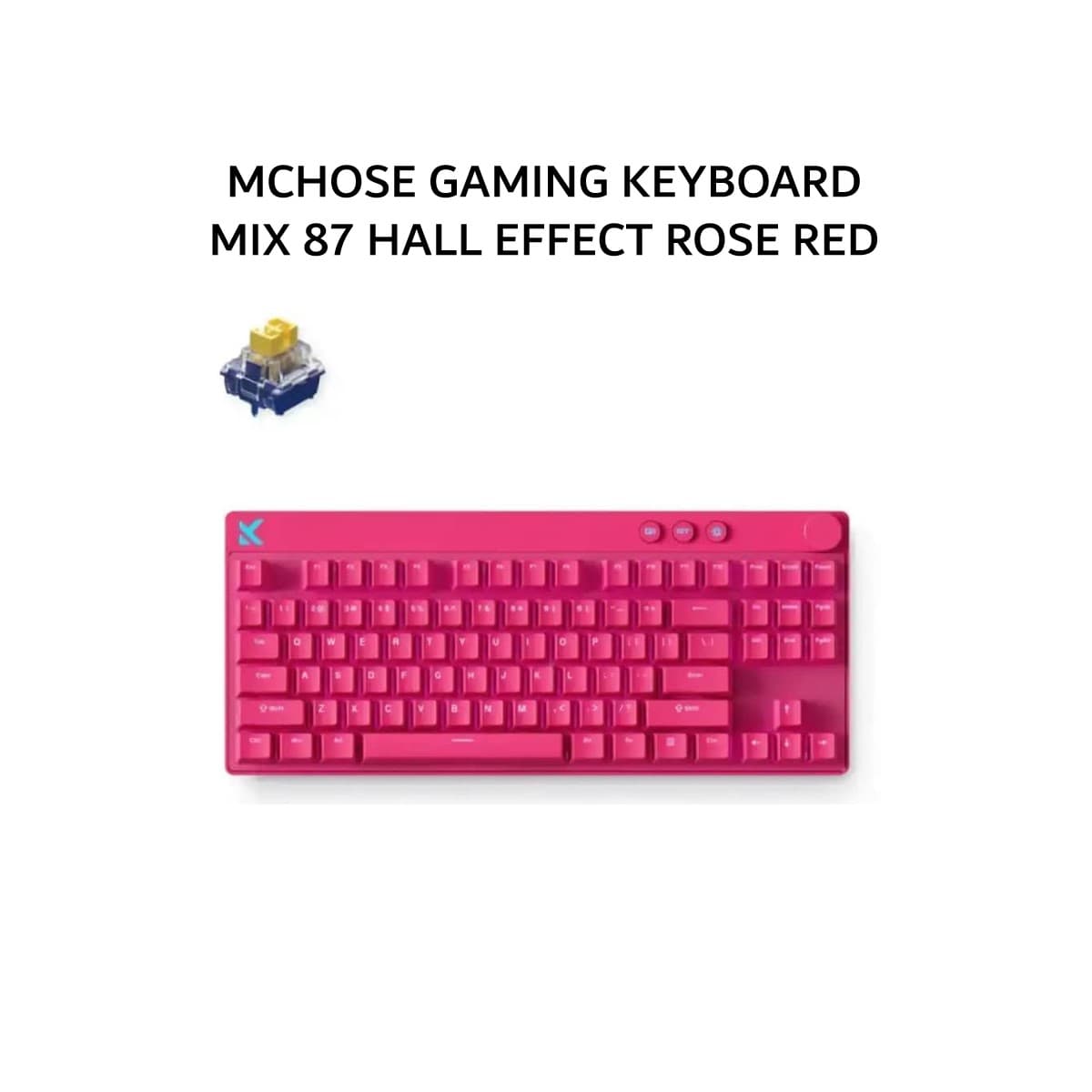 MCHOSE GAMING KEYBOARD MIX 87 HALL EFFECT (85 + APOLLO HE MAGNETIC + PBT) ROSE RED 1Y