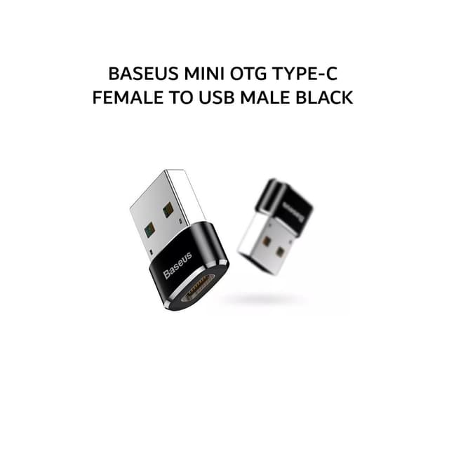 BASEUS MINI OTG TYPE-C FEMALE TO USB MALE BLACK