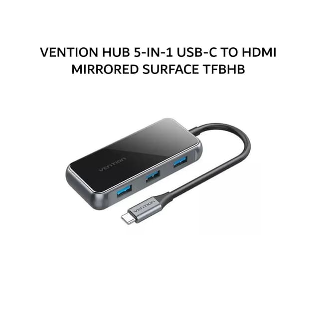 VENTION HUB 5-IN-1 USB-C TO HDMI/USB 3.03/PD 0.15M MIRRORED SURFACE TFBHB - GRAY