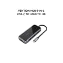 VENTION HUB 9-IN-1 USB-C TO HDMI/USB 3.0X3/RJ45/SD/TF/3.5MM/PD 0.15M GRAY MIRRORED SURFACE - TFLHB - Variant 1