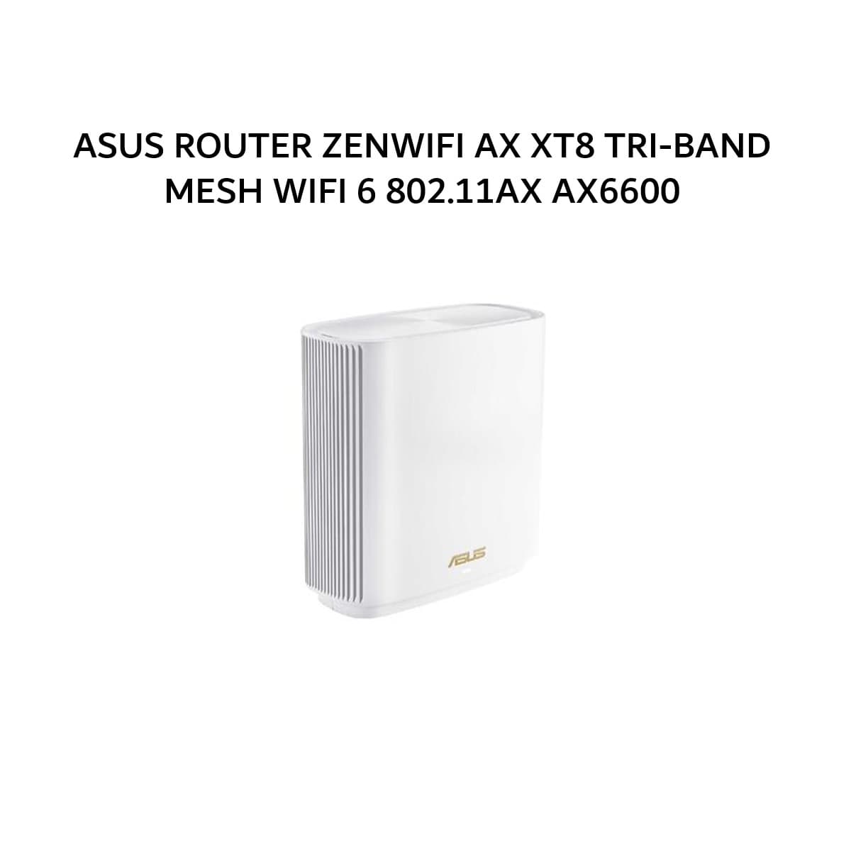 ASUS ROUTER ZENWIFI AX XT8 TRI-BAND MESH WIFI 6 802.11AX AX6600 (1X PACK) WHITE 3Y
