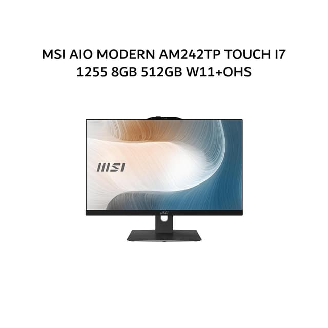 MSI AIO MODERN AM242TP TOUCH I7 1255 8GB 512GB W11+OHS 23.8FHD BLK -12M.1805