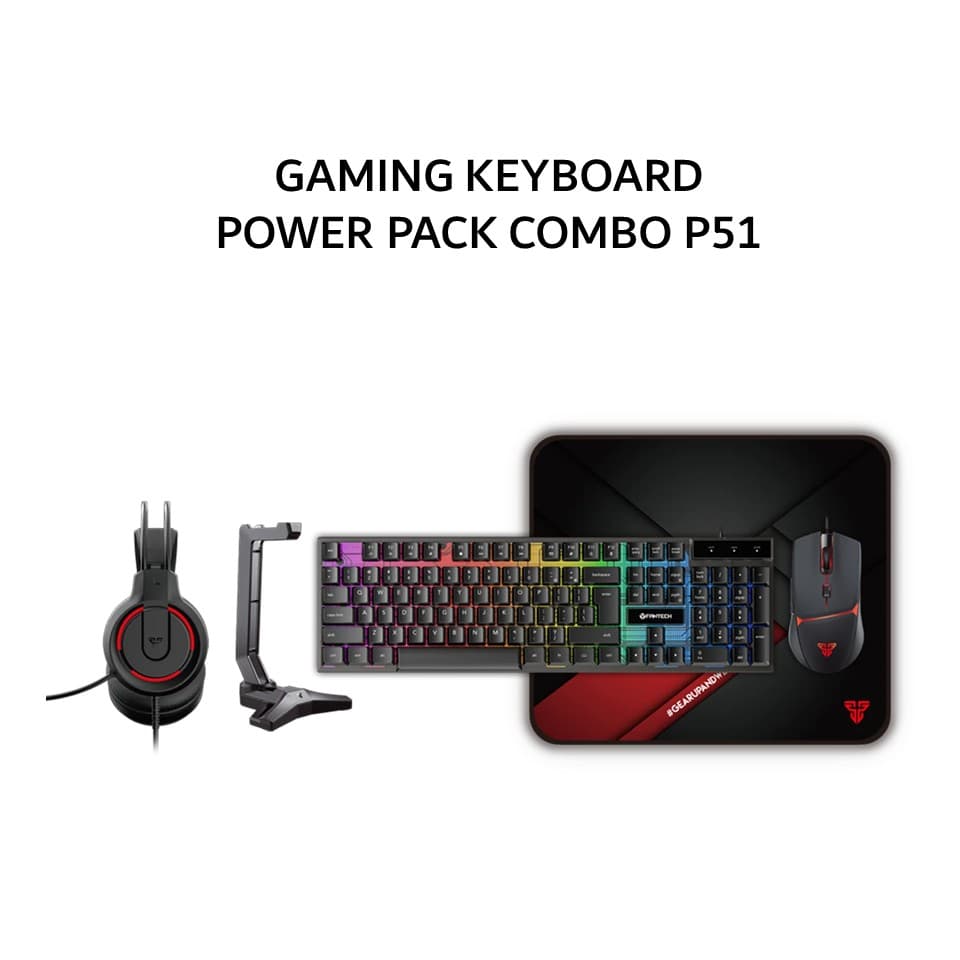 FANTECH GAMING KEYBOARD POWER PACK COMBO P51 - BLACK