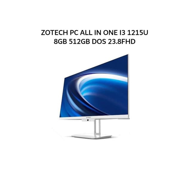 ZOTECH PC ALL IN ONE I3 1215U 8GB 512GB DOS 23.8FHD 1YEAR WHITE