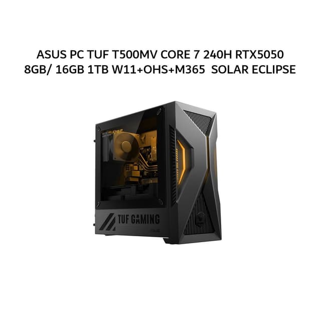 ASUS PC TUF T500MV CORE 7 240H RTX5050 8GB/ 16GB 1TB W11+OHS+M365  SOLAR ECLIPSE GRY -G550711WOM