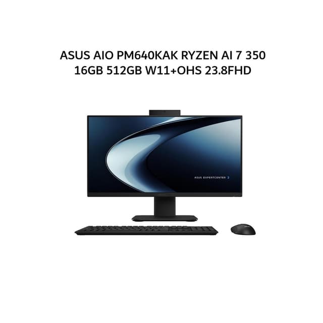 ASUS AIO PM640KAK RYZEN AI 7 350 16GB 512GB W11+OHS 23.8FHD 2Y BLK -B7150WS