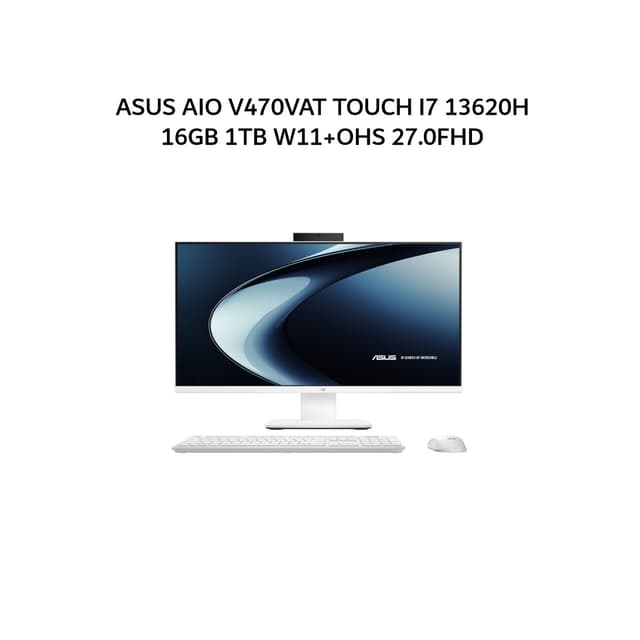 ASUS AIO V470VAT TOUCH I7 13620H 16GB 1TB W11+OHS 27.0FHD K+M WLESS 2Y WHT -I7U7W6W-HM