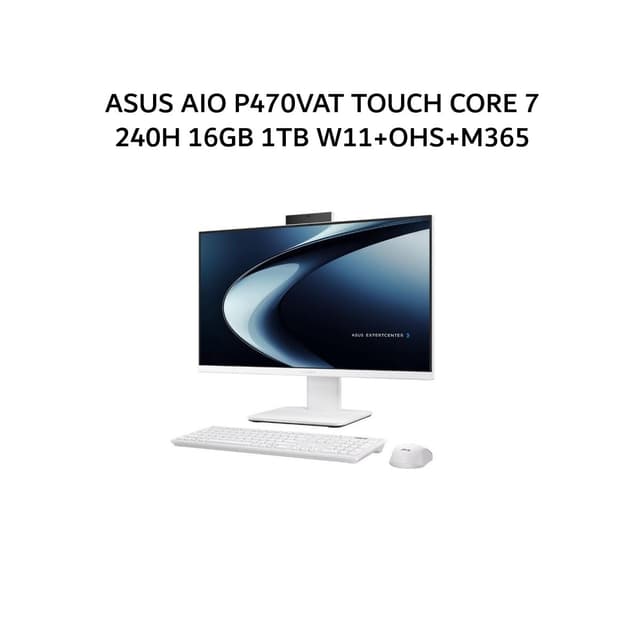 ASUS AIO P470VAT TOUCH CORE 7 240H 16GB 1TB W11+OHS+M365 27.0FHD 2Y WHT -W7112WSH