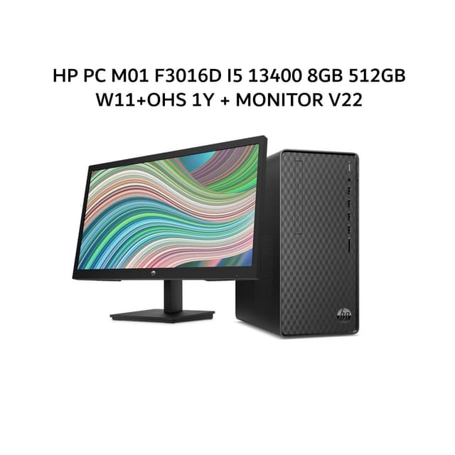 HP PC M01 F3016D I5 13400 8GB 512GB W11+OHS 1Y + MONITOR V22