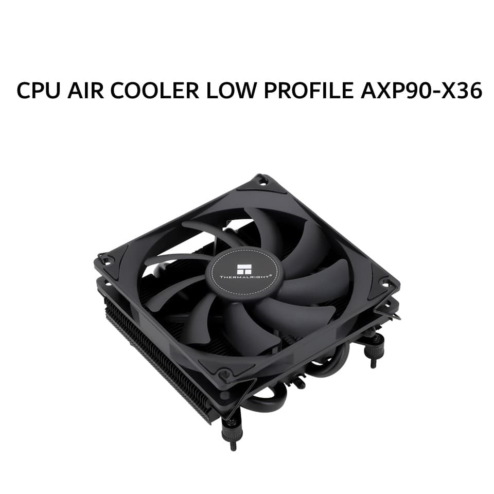 THERMALRIGHT CPU AIR COOLER LOW PROFILE AXP90-X36 BLACK (1X 92MM BLACK FAN  + 4X HEATPIPES ) BLACK 6Y