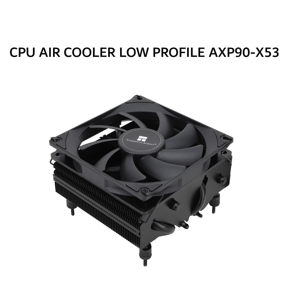 THERMALRIGHT CPU AIR COOLER LOW PROFILE AXP90-X53 BLACK (1X 92MM BLACK FAN  + 4X HEATPIPES ) BLACK 6Y