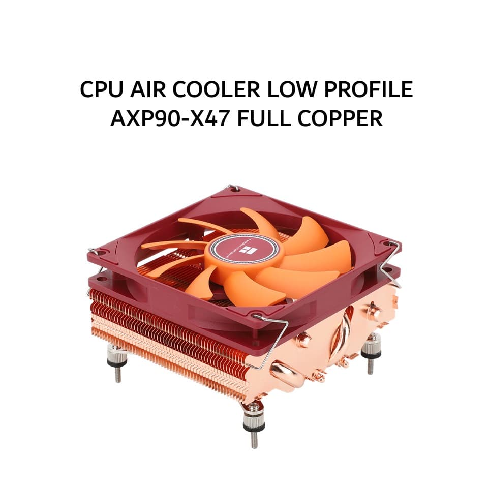 THERMALRIGHT CPU AIR COOLER LOW PROFILE AXP90-X47 FULL COPPER (1X 92MM RED FAN  + 4X HEATPIPES ) 6Y