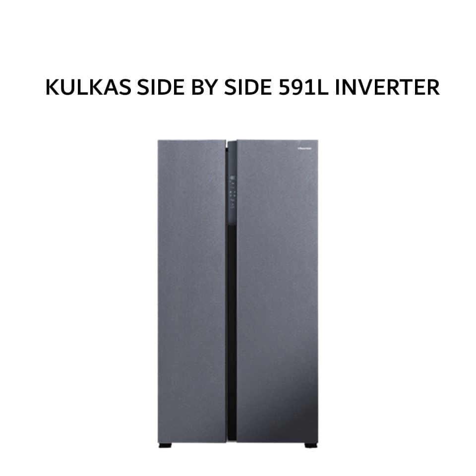 HISENSE KULKAS SIDE BY SIDE 591L INVERTER STARSHINE STEEL -RS708N4ISN