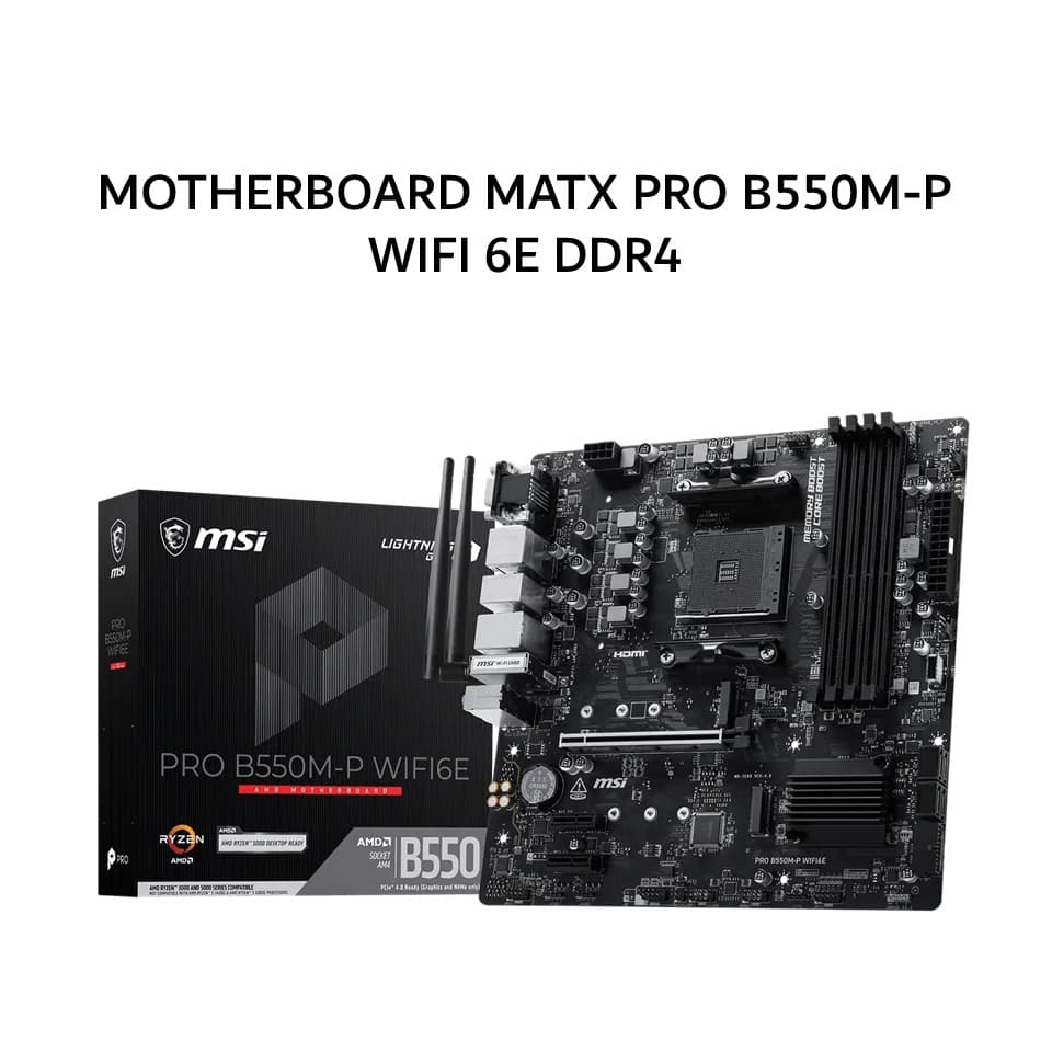 MSI MOTHERBOARD MATX PRO B550M-P WIFI 6E DDR4 AM4 /AMD 3Y