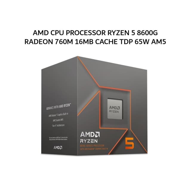 AMD CPU PROCESSOR RYZEN 5 8600G RADEON 760M (6C/12T + 4.3-5.0GHZ) 16MB CACHE TDP 65W AM5