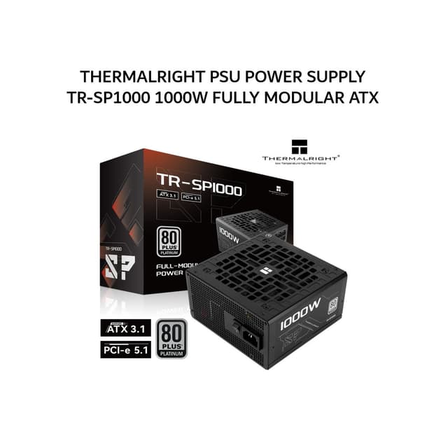 THERMALRIGHT PSU POWER SUPPLY TR-SP1000 1000W (80+ PLATINUM) FULLY MODULAR ATX 3.1 PCIE 5.1 12V-2X6 BLACK 5Y