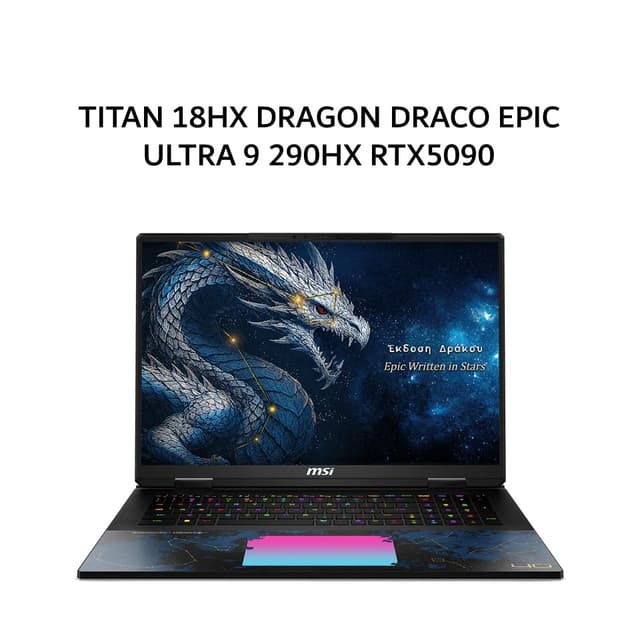 MSI TITAN 18HX DRAGON DRACO EPIC ULTRA 9 290HX RTX5090 24GB/ 96GB 4TB W11 18.0UHD+ MINILED 240HZ PKRGB 3Y (BOX MOU+BP)