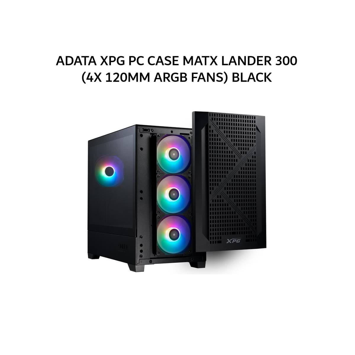 ADATA XPG PC CASE MATX LANDER 300 (4X 120MM ARGB FANS) BLACK 2Y