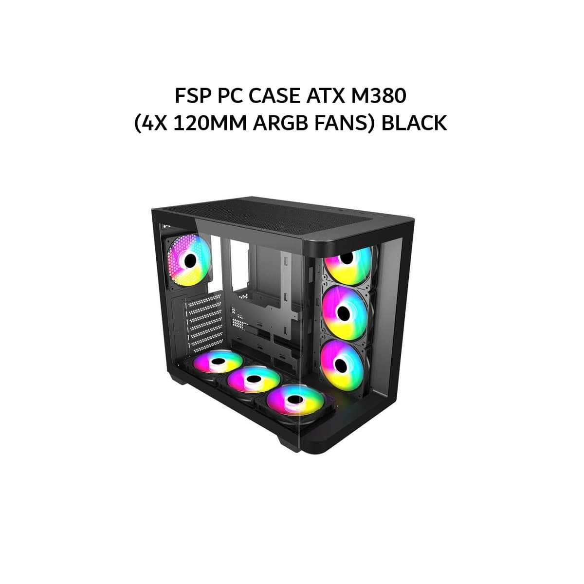 FSP PC CASE ATX M380 (4X 120MM ARGB FANS) BLACK 1X