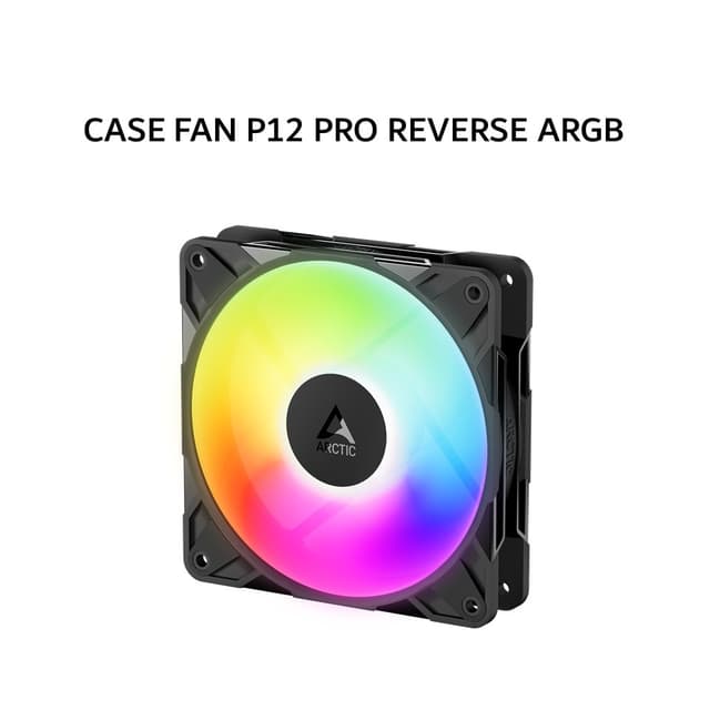 ARCTIC CASE FAN P12 PRO REVERSE ARGB (1X 120MM ARGB FAN + 500-3000RPM) BLACK 6Y