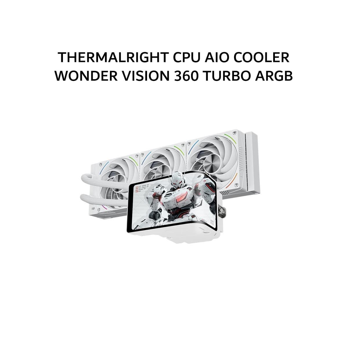 THERMALRIGHT CPU AIO COOLER WONDER VISION 360 TURBO ARGB (360MM RADIATOR + 3X 120MM ARGB FANS + 6.67 INCH LCD DISPLAY) WHITE 6Y