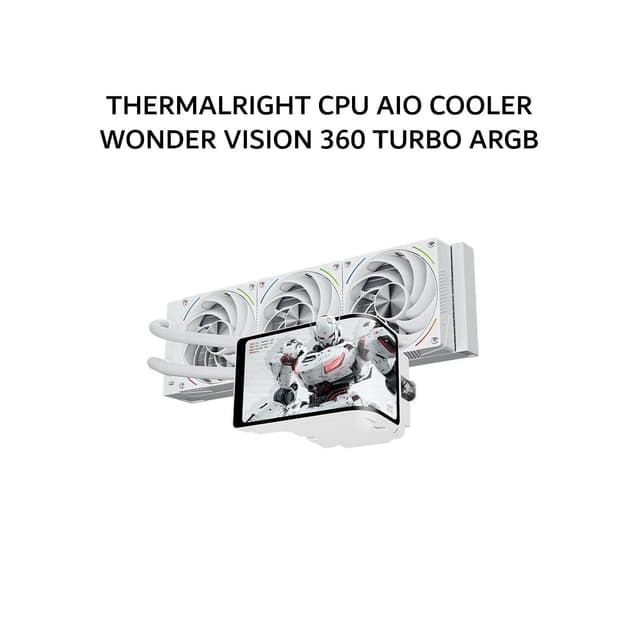 THERMALRIGHT CPU AIO COOLER WONDER VISION 360 TURBO ARGB (360MM RADIATOR + 3X 120MM ARGB FANS + 6.67 INCH LCD DISPLAY) WHITE 6Y