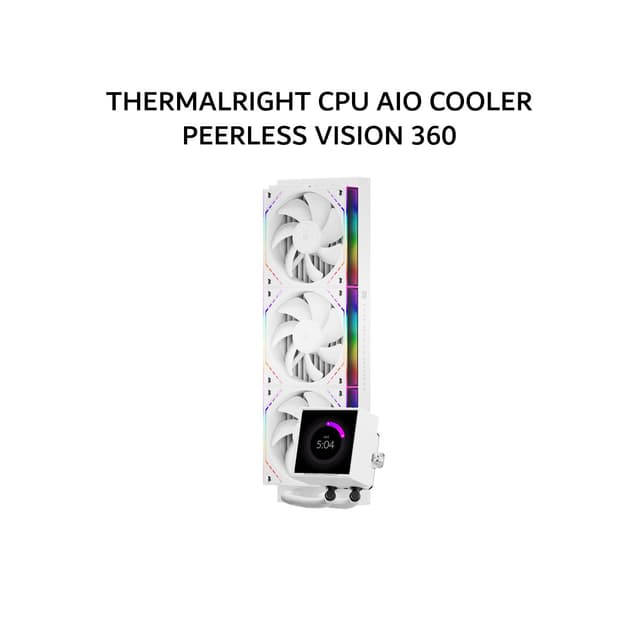 THERMALRIGHT CPU AIO COOLER PEERLESS VISION 360 (360MM RADIATOR + 3X 120MM ARGB FANS + 3.95 INCH LCD DISPLAY) WHITE 5Y