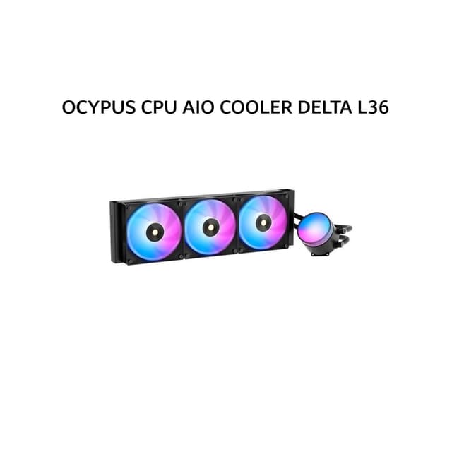OCYPUS CPU AIO COOLER DELTA L36 (360MM RADIATOR + 3X 120MM ARGB FANS + DIGITAL DISPLAY) BLACK
